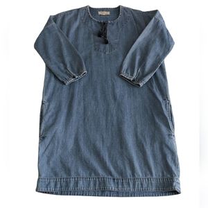 Madewell XS Quarter Sleeve Tassel Blue Denim Dress